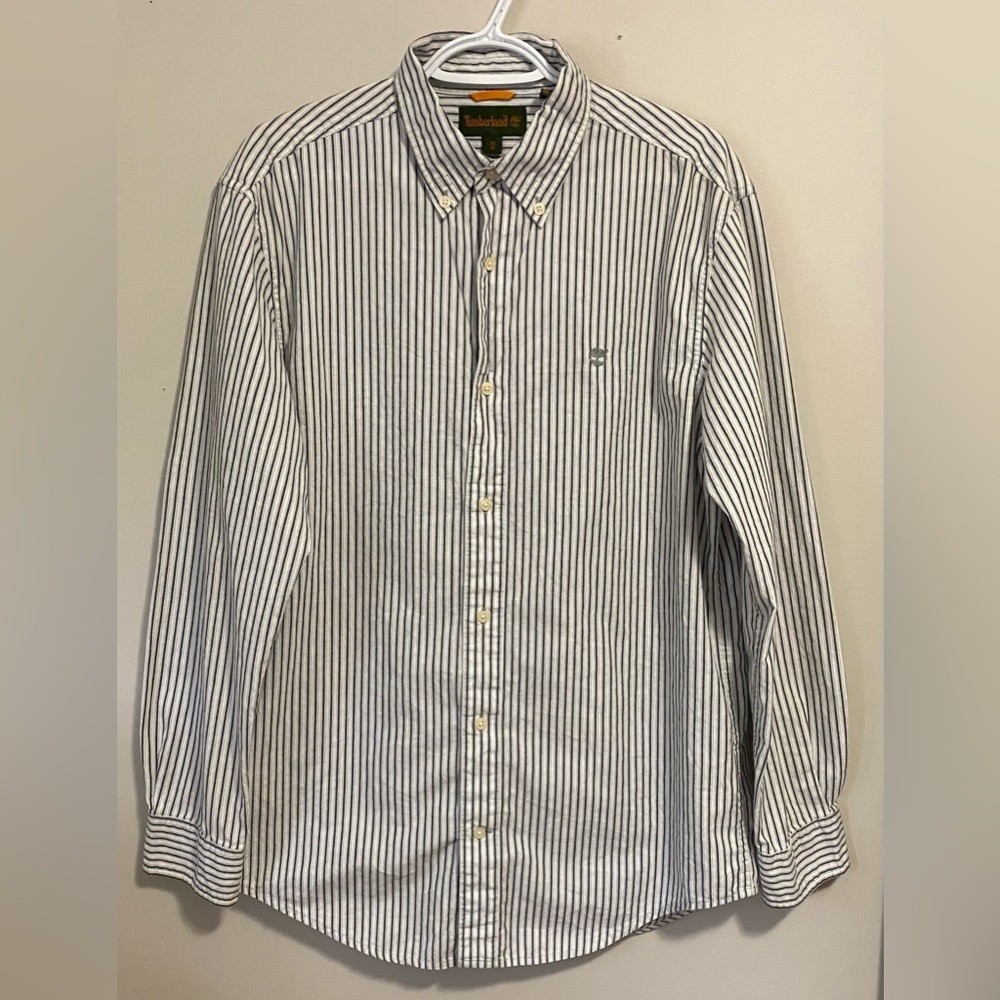 Timberland Striped Dress Shirt 100% Cotton Size Medium